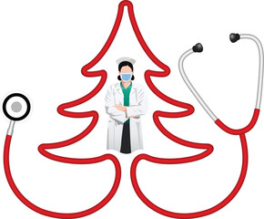 A warm and festive Christmas scene featuring decorations, lights, and holiday spirit, blending seasonal joy with a subtle message of wellness and healthcare awareness.