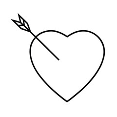 Romantic heart pierced by arrow vector illustration design