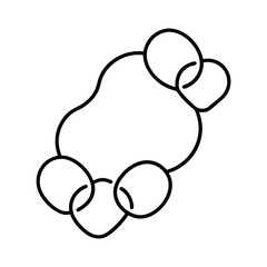 Interlocking chain of hearts design element