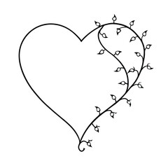 Romantic heart shaped design with ivy vines wrapping around
