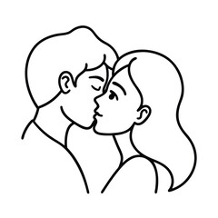 Romantic couple kissing vector illustration design