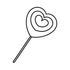 Sweet heart shaped lollipop graphic design element