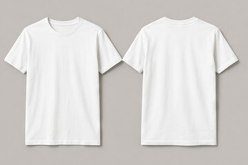 Fototapeta premium White T-Shirt Front and Back Mockup Template for Design