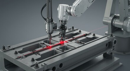 Automated manufacturing process closeup