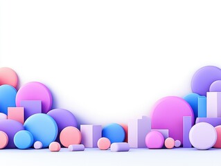 Abstract geometric shapes in pastel colors