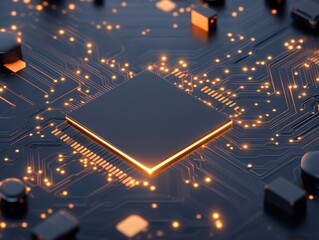 Circuit board with central chip