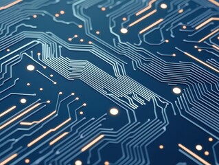 Circuit board close-up, intricate network