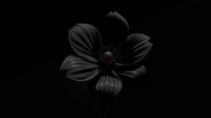 Intricate Black Flower in Dramatic Close-up