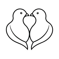 Adorable lovebird couple illustration perfect for valentine s day or romantic designs