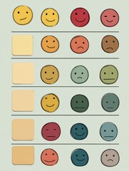 Fototapeta premium Emotional Check-In Chart for Daily Reflection and Mental Well-Being Tracking