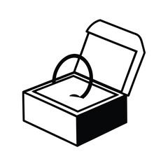Elegant ring in a gift box vector illustration