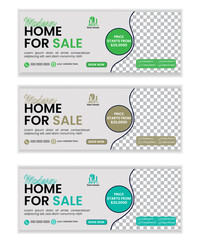 Facebook Real Estate Banner Design – Editable EPS Template for Modern Property Listings & Agency Promotion