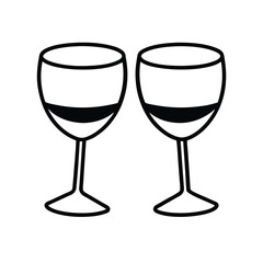 Two elegant wine glasses a vector illustration