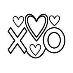 Stylish xoxo graphic design element for valentines day