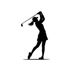 golf player silhouette vector