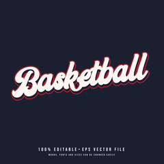 Basketball text effect vector. Editable college t-shirt design printable text effect vector.	
