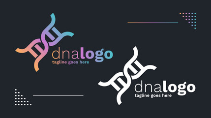 Dna genetic logo vector