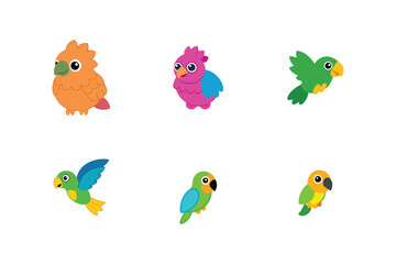 Parrot flat color bundle design 