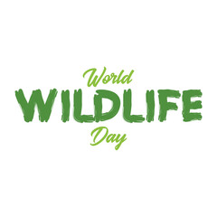 World Wildlife Day text, March 3, World Wildlife Day typography