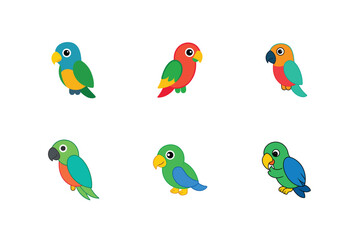 Parrot flat color bundle design 