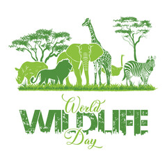 World Wildlife Day text, March 3, World Wildlife Day typography © Pkraa