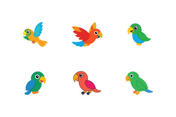 Parrot flat color bundle design 