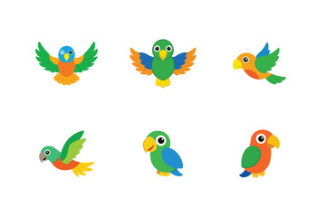Parrot flat color bundle design 