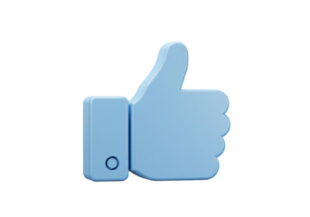 Isolated Light Blue Thumbs Up Sign with Simple Design