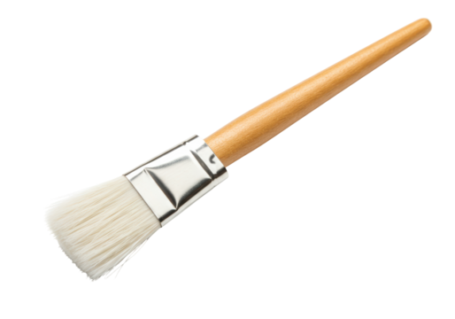Isolated Paint Brush with Wooden Handle
