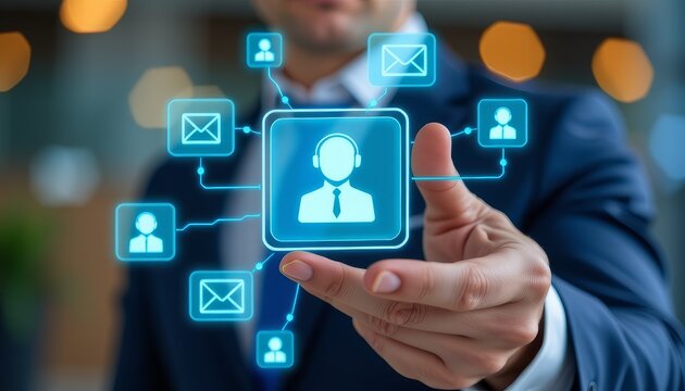 Businessman Using Digital Communication Technology for Connectivity