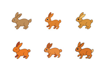 Fototapeta premium Hare flat color different bundle design