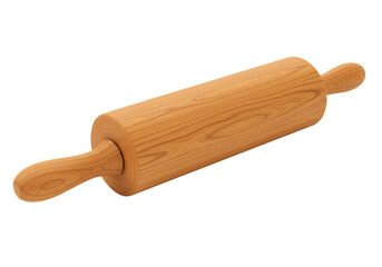 Isolated Rolling Pin Wooden Kitchen Utensil