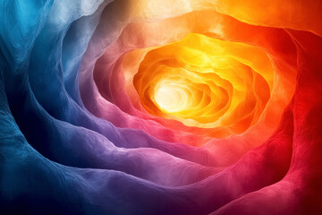 Abstract colorful spiral illustration with vibrant hues creating a mesmerizing visual experience