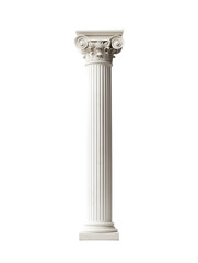 Elegant classical Greek Ionic column with intricate volutes and fluted shaft in realistic marble texture ideal for architecture design heritage