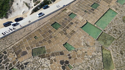 aerial view of the salt pans