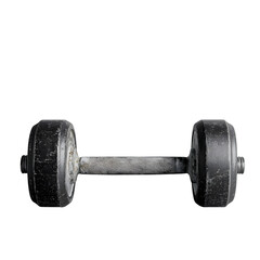 Heavy Iron Dumbbell with Textured Grip Bar Centered on a Clean Studio Setting for Fitness