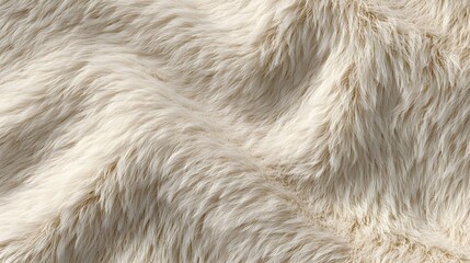 Obraz premium Close-up of cream-colored soft fluffy fur texture, cozy fabric detail, plush material background, tactile surface