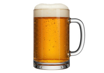 Isolated Mug of Refreshing Beer with Frothy Head