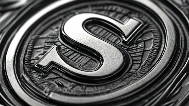 The emblem is embossed on metal, and the background blur suggests focus on the logo.
