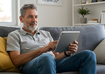 senior man working on laptop
