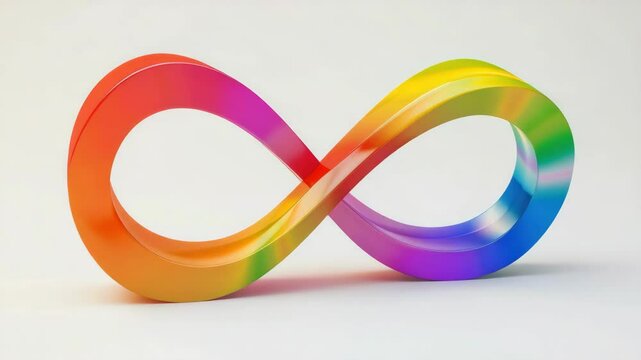 Vividly colored infinity symbol for modern and creative branding or artwork.