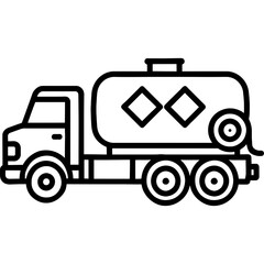 Fototapeta premium Tanker truck outline icon vector