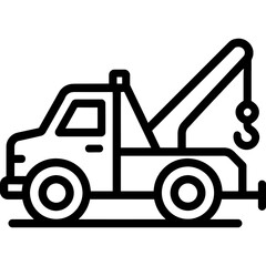 Naklejka premium Tow truck outline icon vector