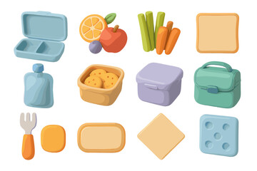 Colorful clay food and containers set against gradient background