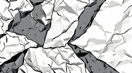 Abstract black and white grunge crumpled foil, texture background, wallpaper, backdrop, graphic resource
