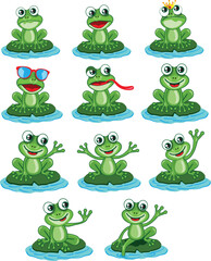 Cartoon Funny Frog Collection 