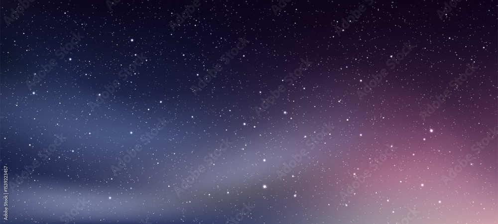 Poster night sky with multitude of stars. universe gradient background for astronomy or space exploration c