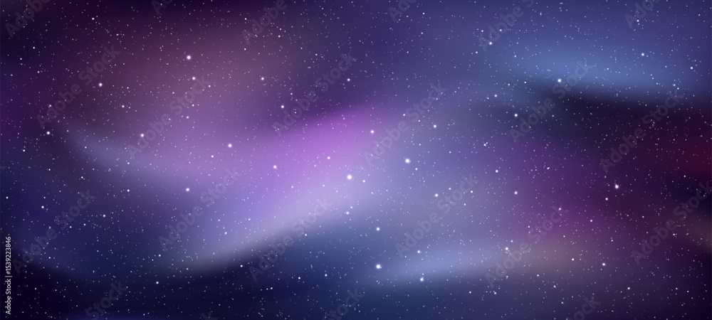 Aufkleber vector background of galaxy and night sky with stars. cosmic nebula with stardust. astrological wall