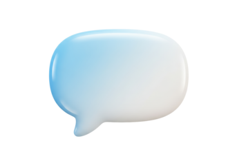 Isolated Glossy Light Blue Chat Bubble