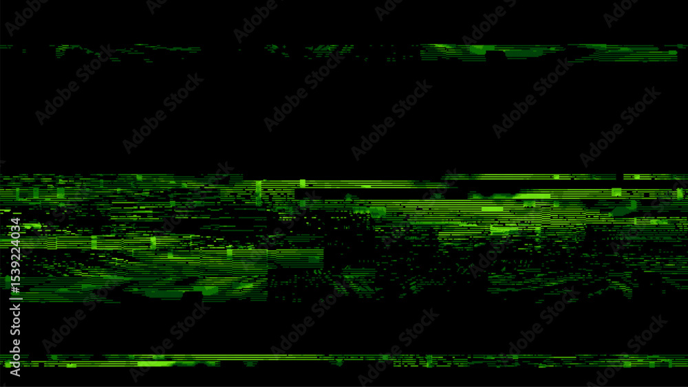 Aufkleber green digital glitch background with data stream lines. retro futuristic vector matrix stream. cyber